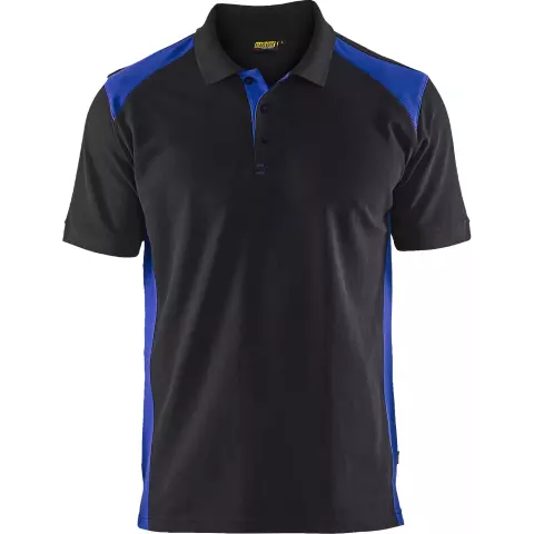 Blaklader Polo Shirt, Black/Cornflower Blue