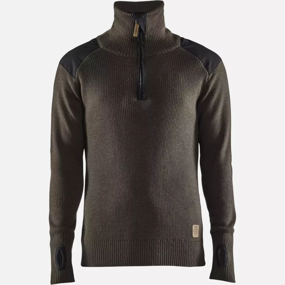 Blaklader 463010714598, Wool Sweatshirt, Dark Olive Green/Dark Grey, image 1, gallery thumbnail