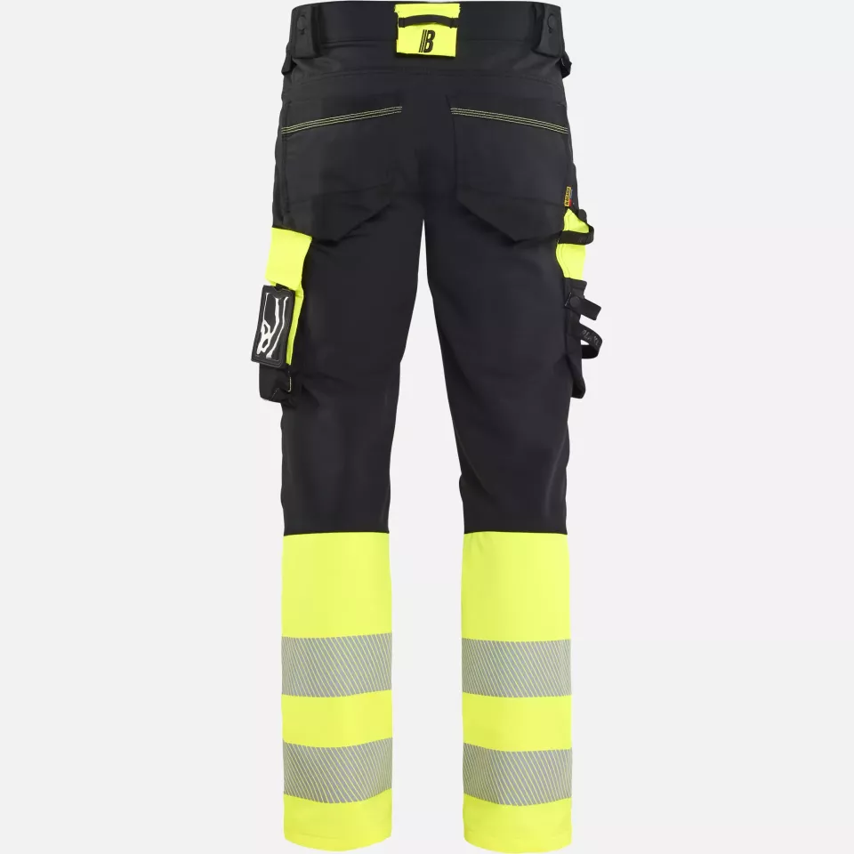Blaklader 112616489933, Hi-Vis Work Trousers 4-Way Stretch, Black/Hi-Vis Yellow, image 4, gallery thumbnail