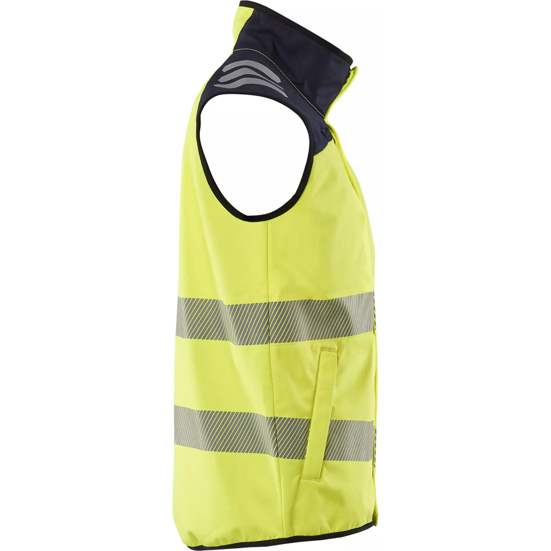 Blaklader 384915603389, Multinorm Softshell Vest, Yellow/Navy, image 3