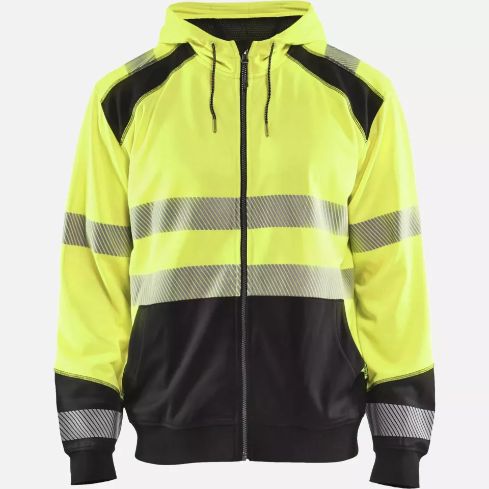 Blaklader 354625283399, High Vis Hooded Sweatshirt, Yellow/Black, image 1, gallery thumbnail