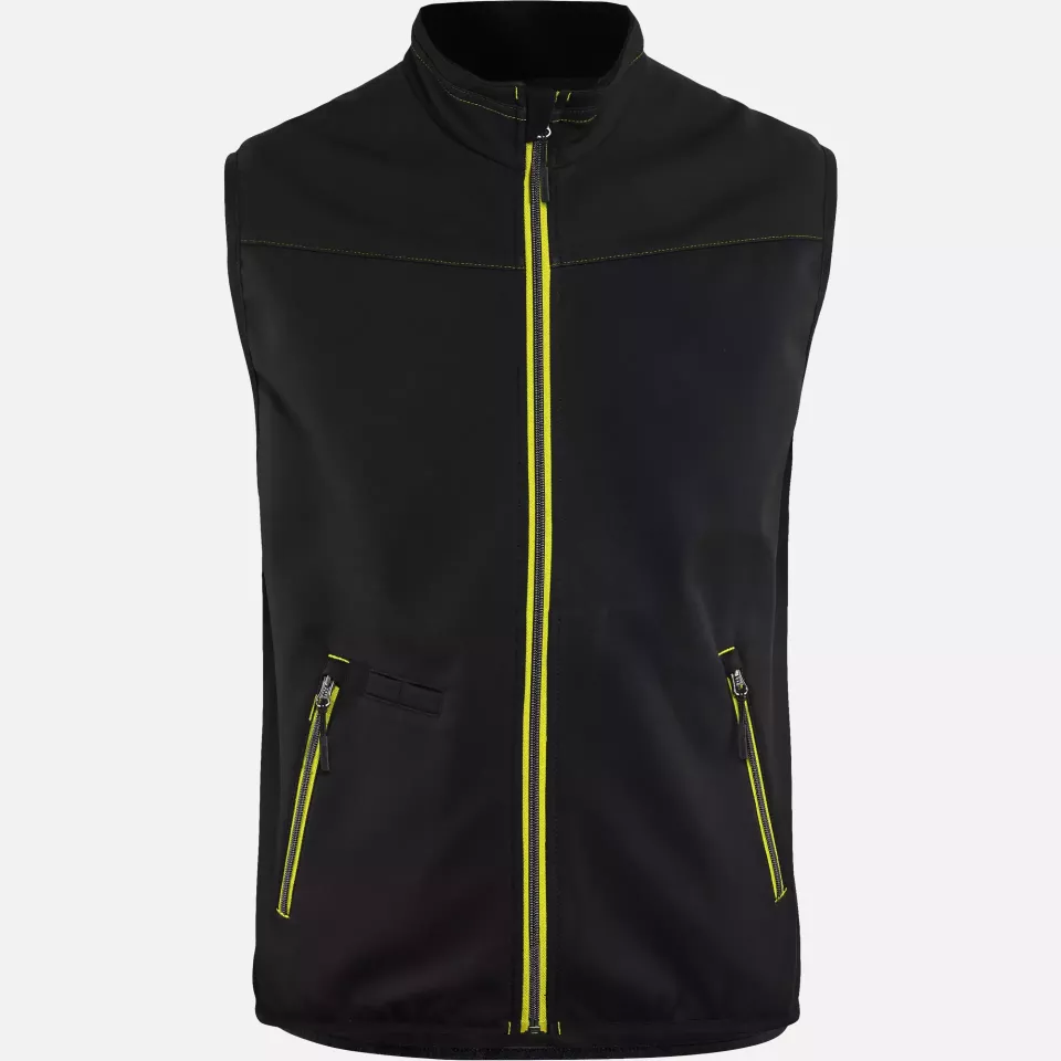 Blaklader 385025169933, Softshell Vest, Black/Yellow, image 1, gallery thumbnail