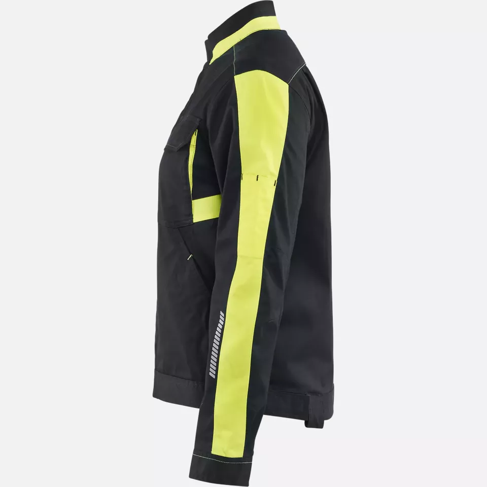 Blaklader 444318329933, Ladies Industrial Stretch Jacket, Black/Yellow, image 3, gallery thumbnail