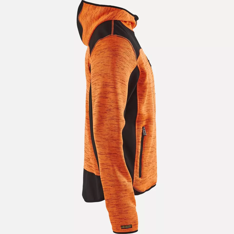 Blaklader 493021175399, Softshell Knitted Jacket, Orange/Black, image 2, gallery thumbnail