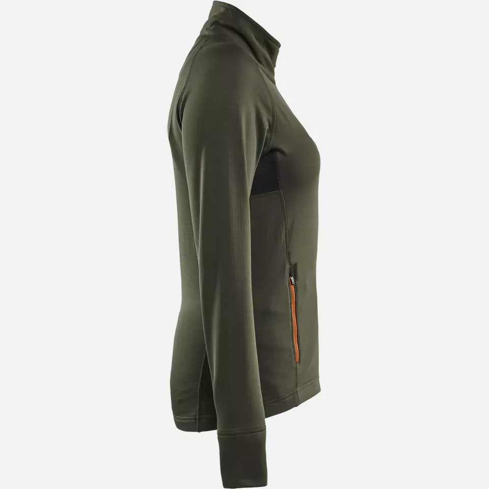 Blaklader 474525394240, STRIKER Women's Fleece Jacket, Forest Green/Rust, image 2, gallery thumbnail