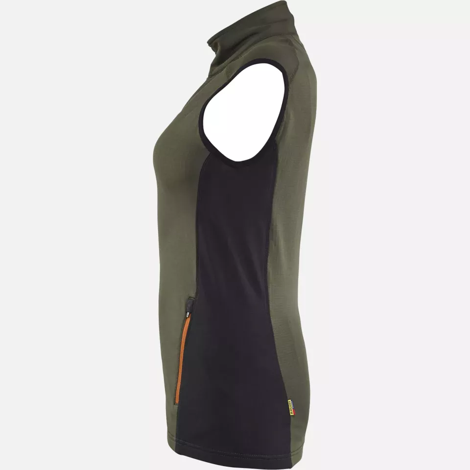 Blaklader 474625394240, STRIKER Ladies Fleece Vest, Forest Green/Rust, image 3, gallery thumbnail