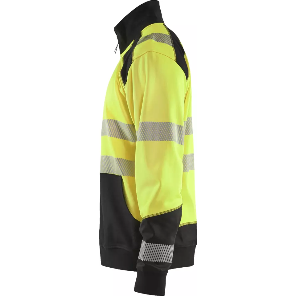 Blaklader 355825283399, High Vis Zip Sweatshirt, Yellow/Black, image 3, gallery thumbnail