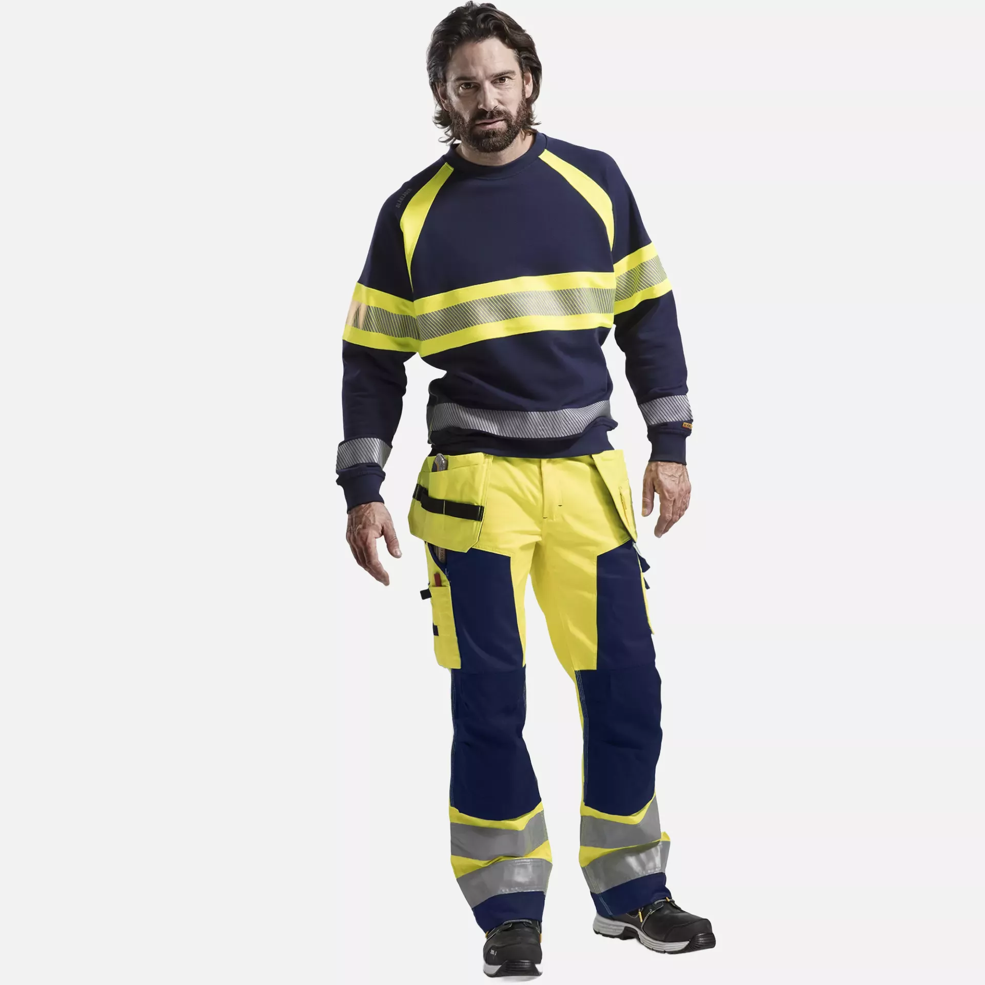 Blaklader 335911588933, High Vis Sweatshirt, Navy Blue/Yellow, image 5