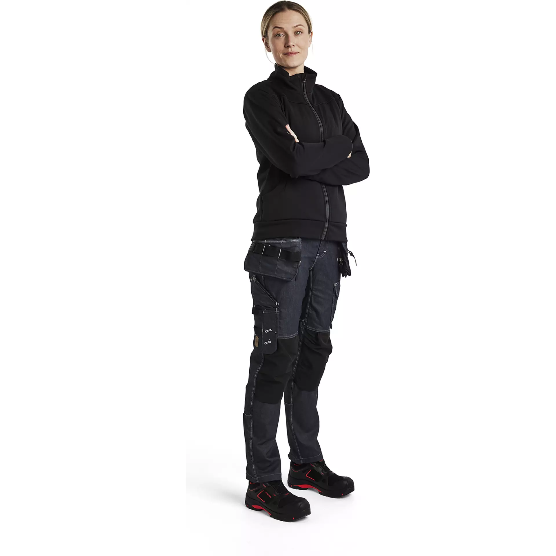 Blåkläder 339425269998, Ladies Zip Sweatshirt, Black/Dark Grey, image 5