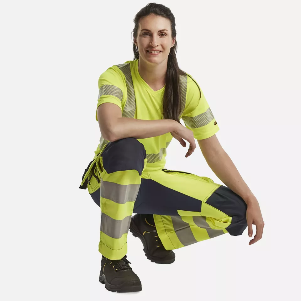 Blaklader 716318113389, High Vis Damen Stretch Arbeitshose, Gelb/Marineblau, image 6, gallery thumbnail
