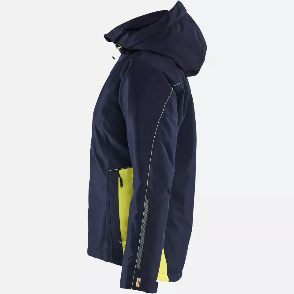 Blaklader 497219778633, Ladies Lined Lightweight Winter Jacket, Dark Navy/Yellow, image 3, gallery thumbnail