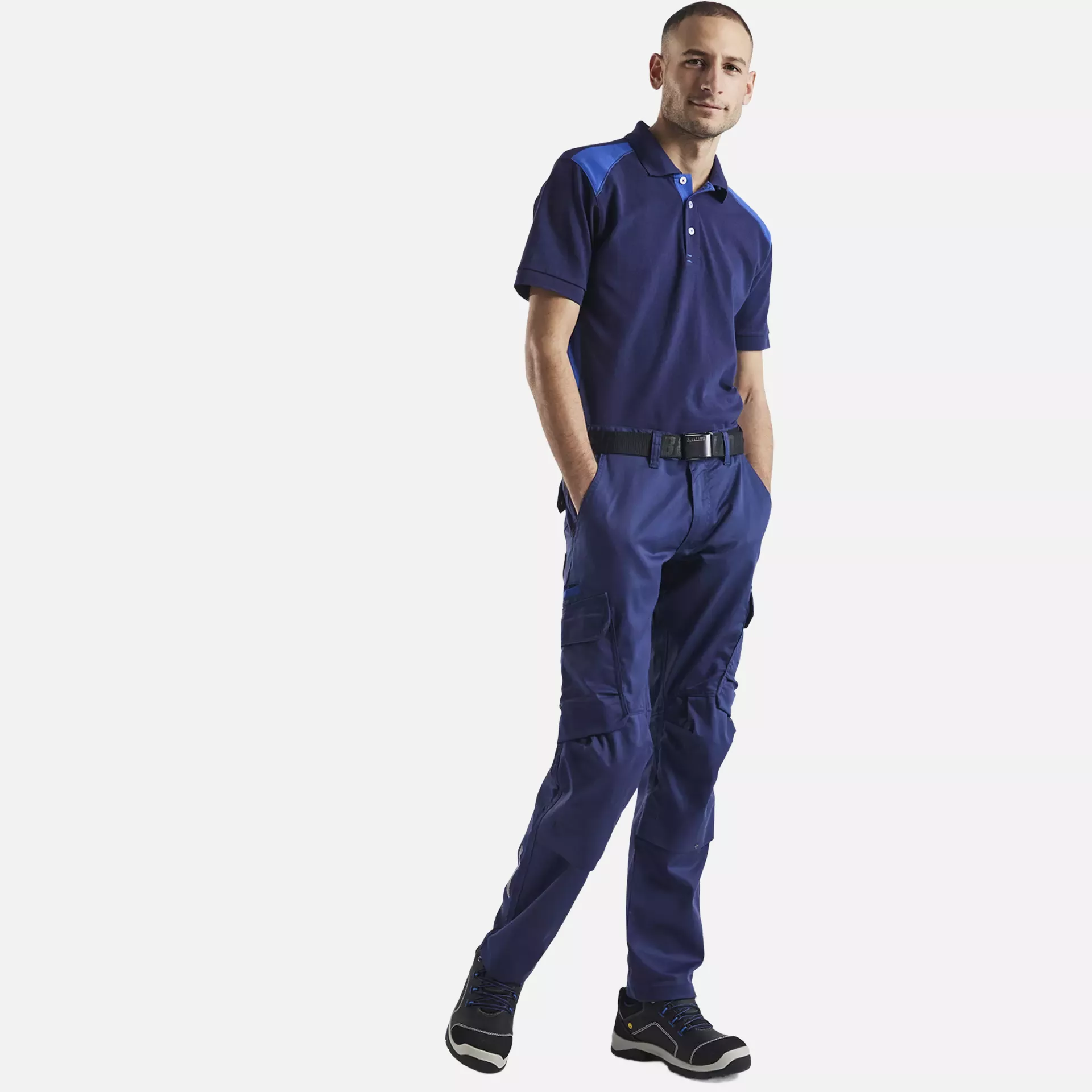 Blaklader 144818328985, Industry Stretch Work Trousers with Knee Pad Pockets, Navy Blue/Royal Blue, image 5