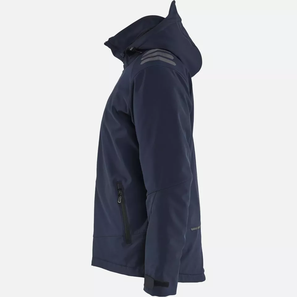 Blaklader 475025138633, Softshell Winter Jacket Lightly Lined, Dark Navy/High Vis Yellow, image 3, gallery thumbnail