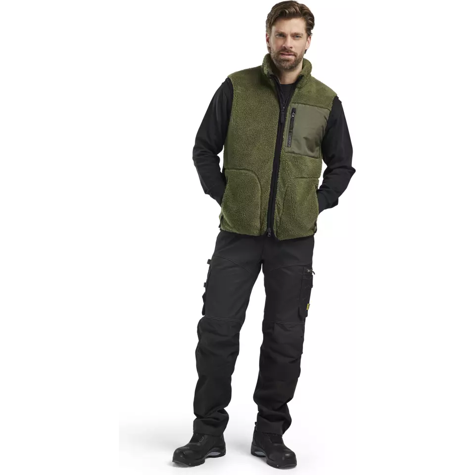 Blaklader 382029554109, Pile Vest, Autumn Green, image 5, gallery thumbnail