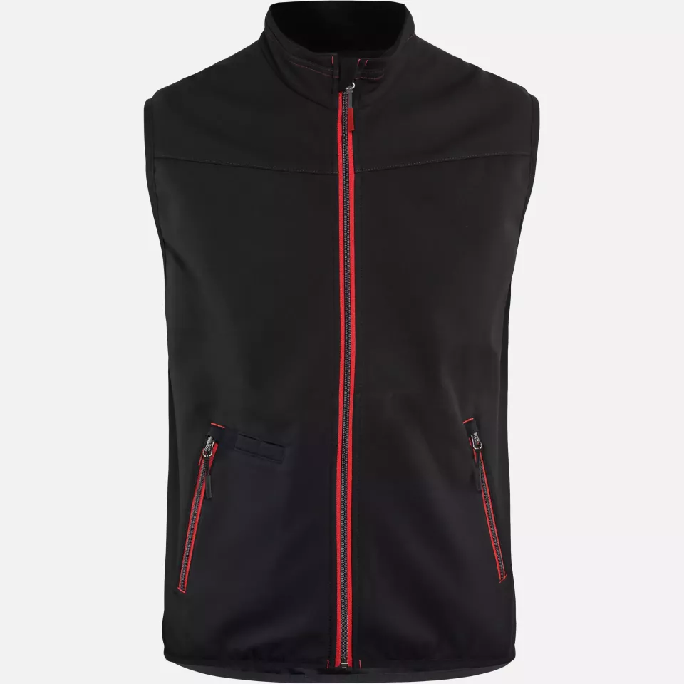 Blaklader 385025169956, Softshell Vest, Black/Red, image 1, gallery thumbnail