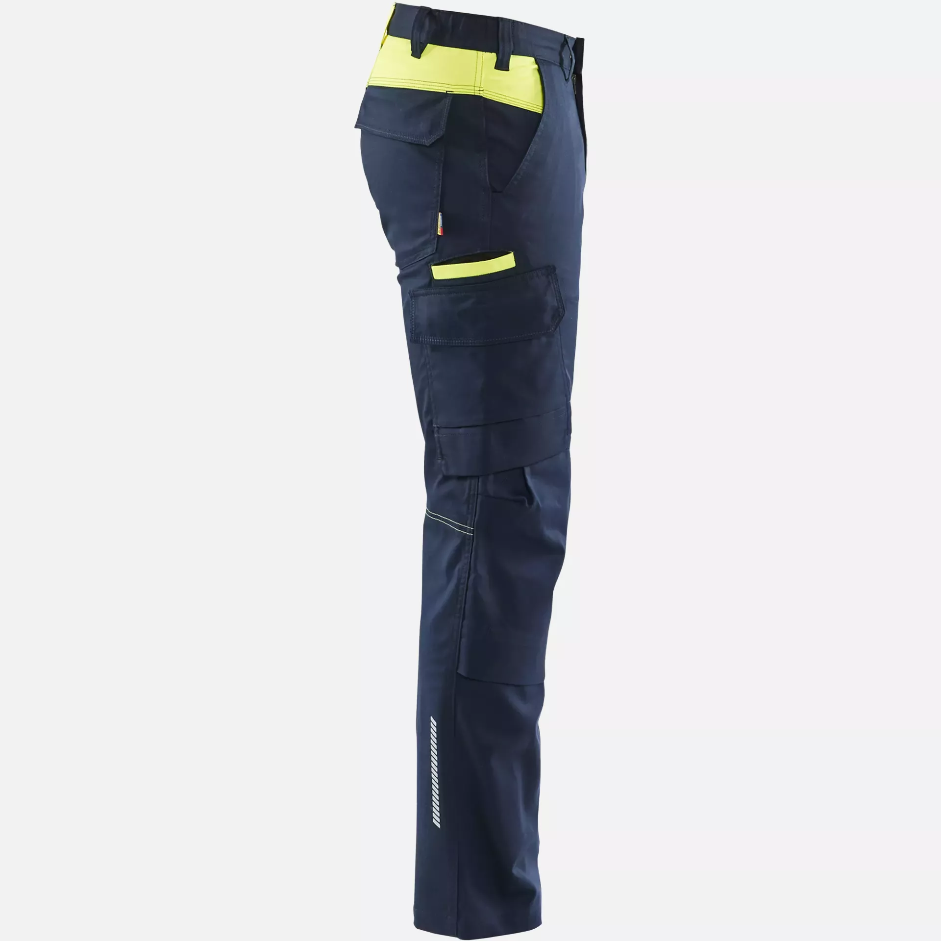Blaklader 144818328633, Industry Stretch Work Trousers with Knee Pad Pockets, Dark Navy/Yellow, image 2