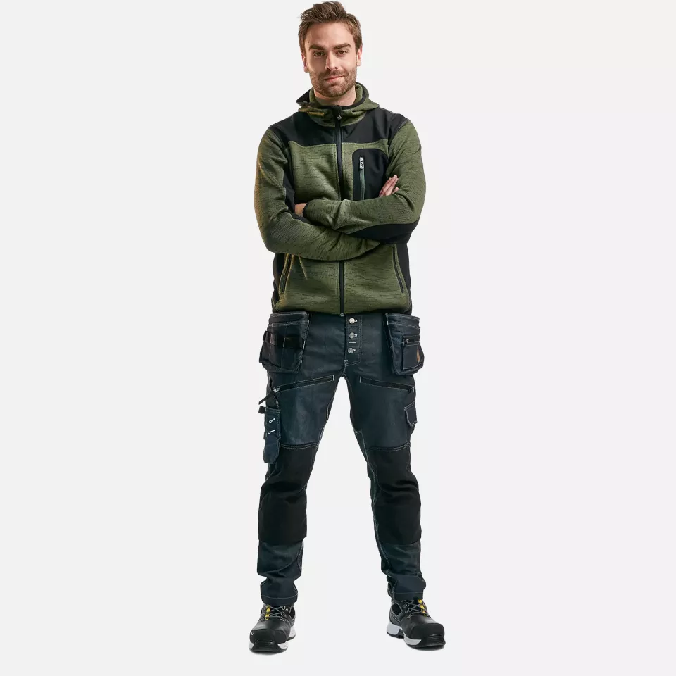 Blaklader 493021174699, Softshell Knit Jacket, Army Green/Black, image 5, gallery thumbnail