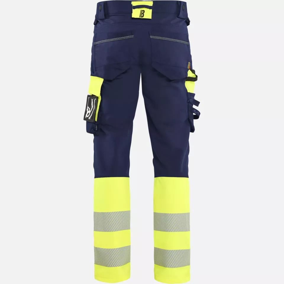 Blaklader 112616488933, Hi-Vis Work Trousers 4-Way Stretch, Navy/Hi-Vis Yellow, image 4, gallery thumbnail