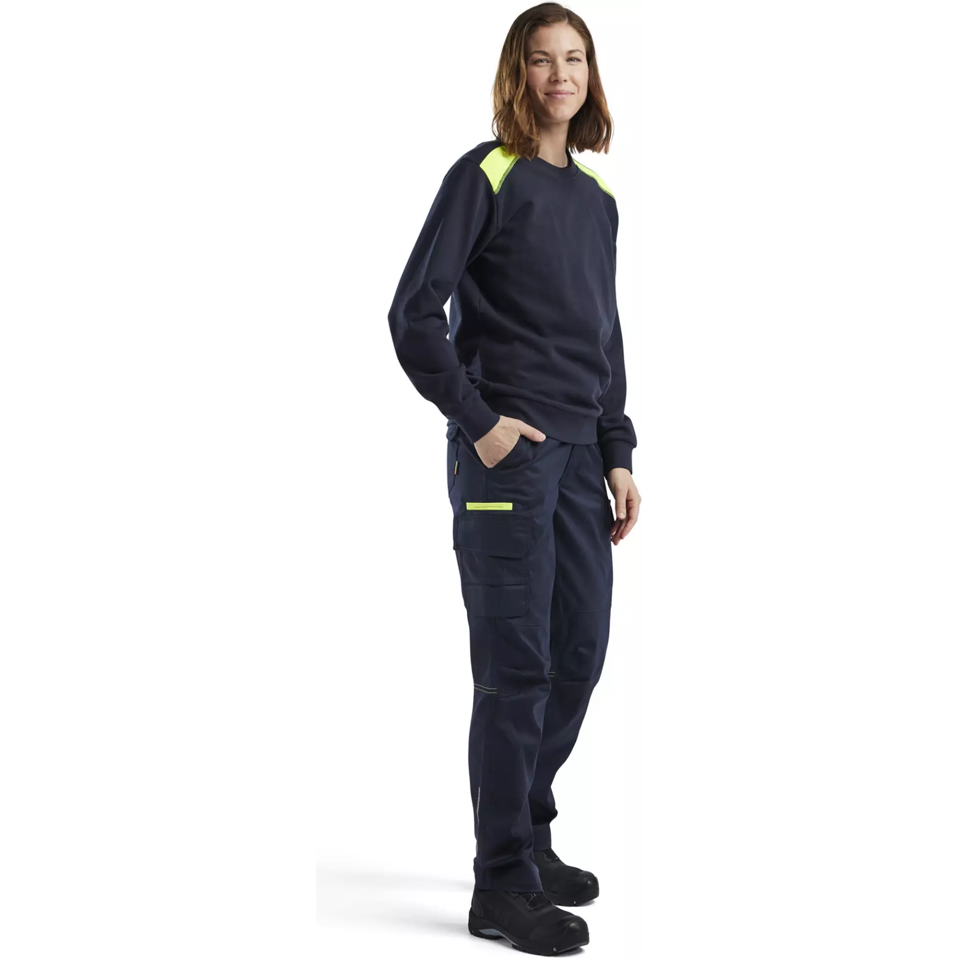 Blaklader 714418328633, Damen Stretch Industrie Arbeitshose, Dunkel Marineblau/Gelb, image 5