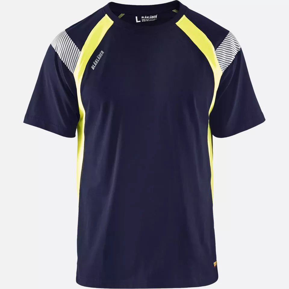 Blaklader 333210308833, T-Shirt, Navy/Yellow, image 1, gallery thumbnail