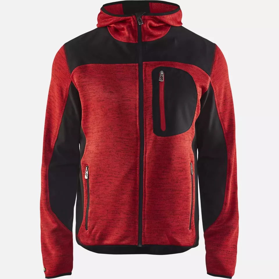 Blaklader 493021175699, Softshell Knitted Jacket, Red/Black, image 1, gallery thumbnail