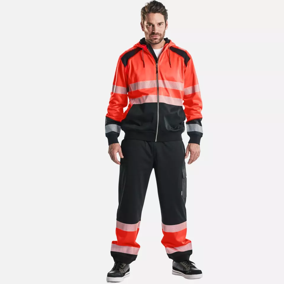 Blaklader 354625285599, High Vis Hooded Sweatshirt, Red/Black, image 5, gallery thumbnail