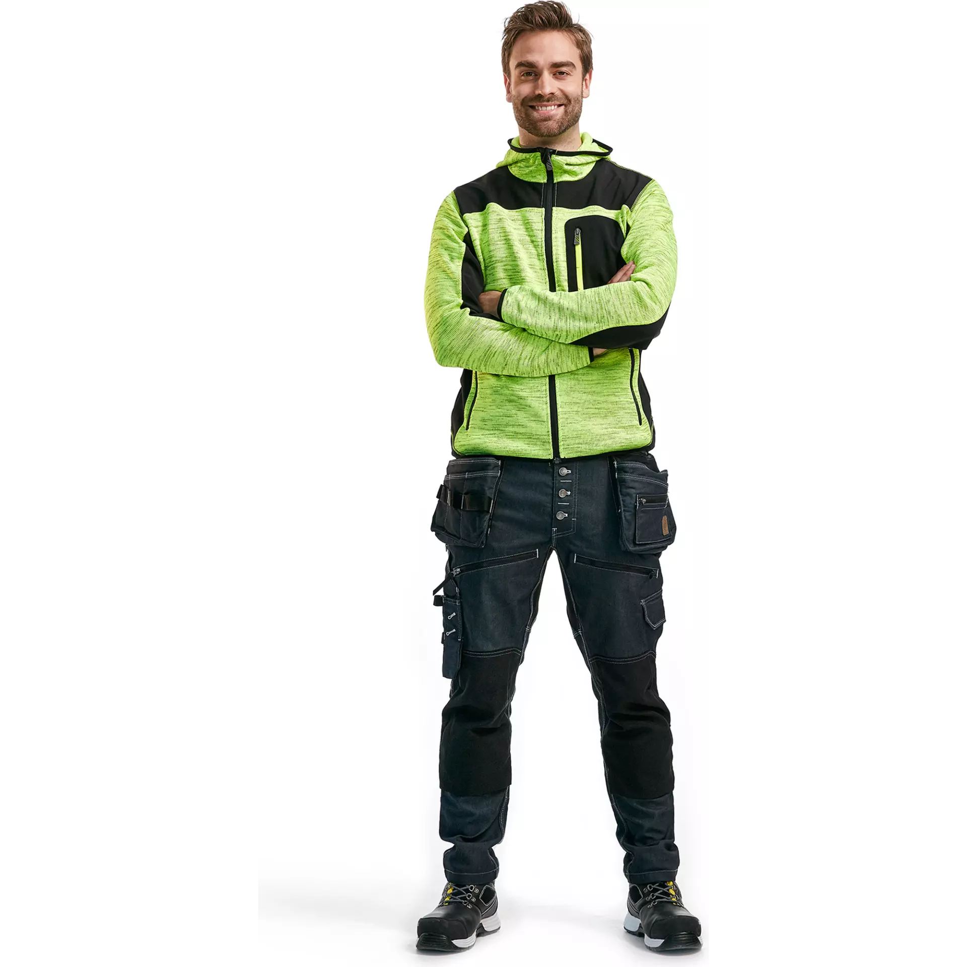 Blåkläder 493021173399, Softshell Knitted Jacket, Yellow/Black, image 5