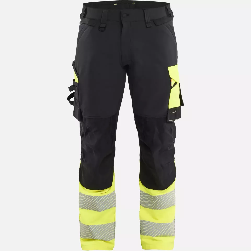 Blaklader 112616489933, Hi-Vis Work Trousers 4-Way Stretch, Black/Hi-Vis Yellow, image 1, gallery thumbnail