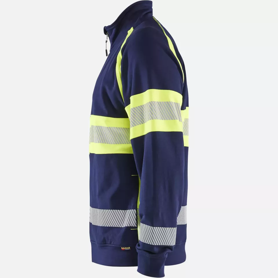 Blaklader 355111588933, High Vis Sweatjacke, Marineblau/ Gelb, image 3, gallery thumbnail