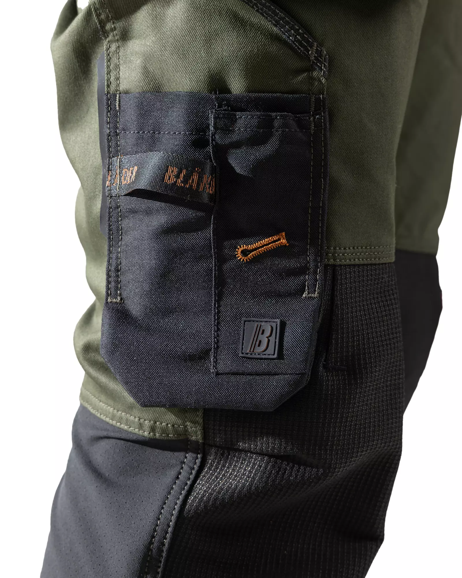 Blaklader 197711494240, STRIKER Stretch Pirate Shorts, Forest Green/Rust, image 6