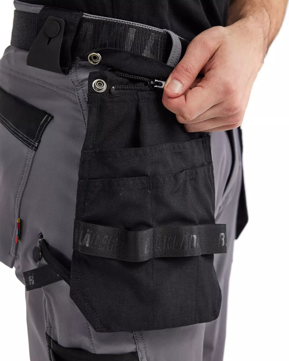 Blaklader 170216459699, 4-Way Stretch Craftsman Shorts, Medium Grey/Black, image 7, gallery thumbnail