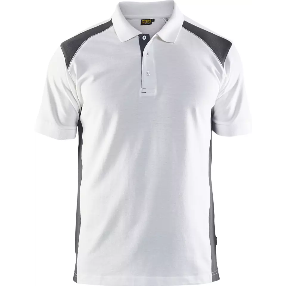 Blaklader 332410501098, Polo Shirt, White/Dark Grey, image 1, gallery thumbnail