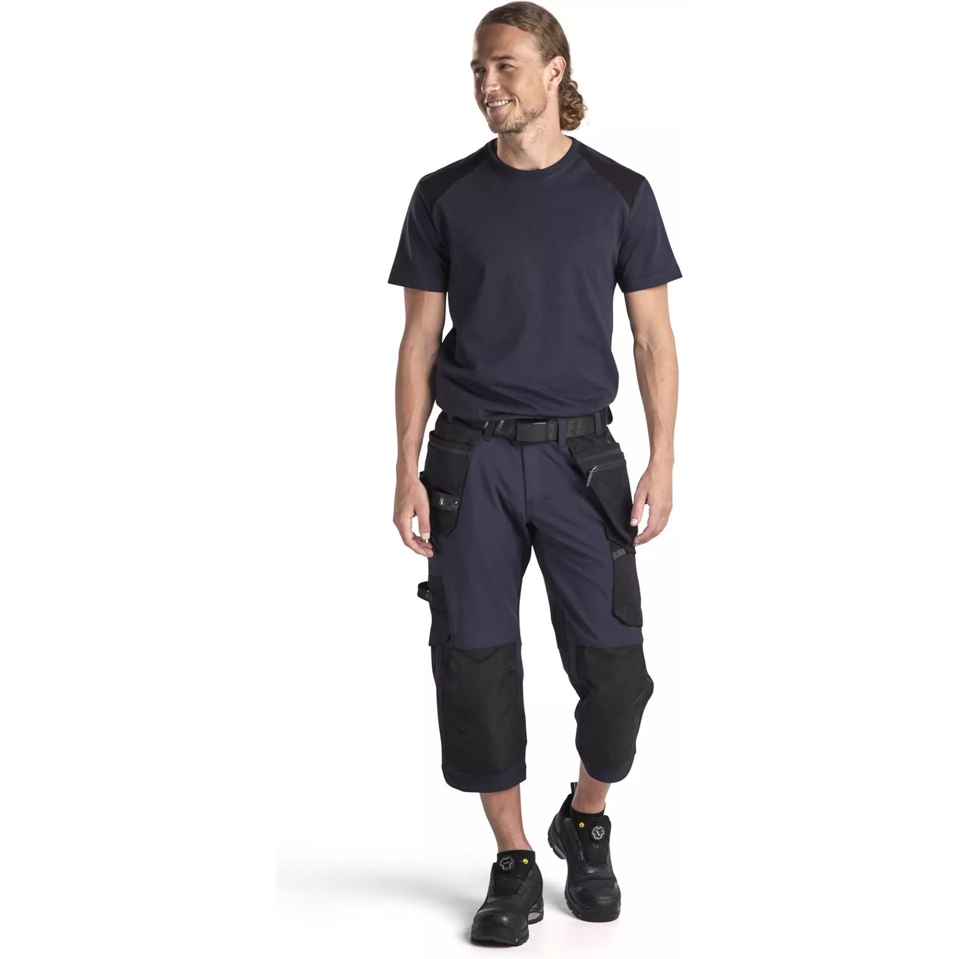 Blåkläder 152116458699, 4-Way Stretch Craftsmen Cargo Shorts, Dark Navy Blue/Black, image 5