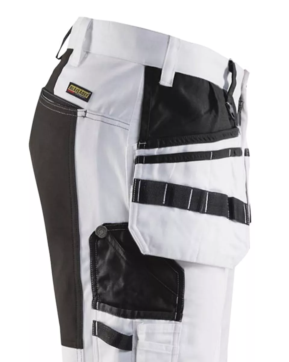 Blaklader 191010001099, Painter Trousers with Stretch Inserts, White/Black, image 7, gallery thumbnail