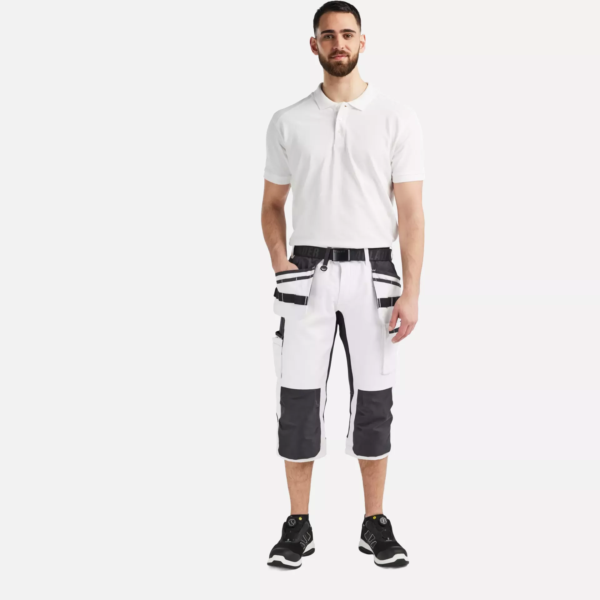 Blaklader 191213101099, Painter Pirate Stretch Shorts, White/Black, image 5