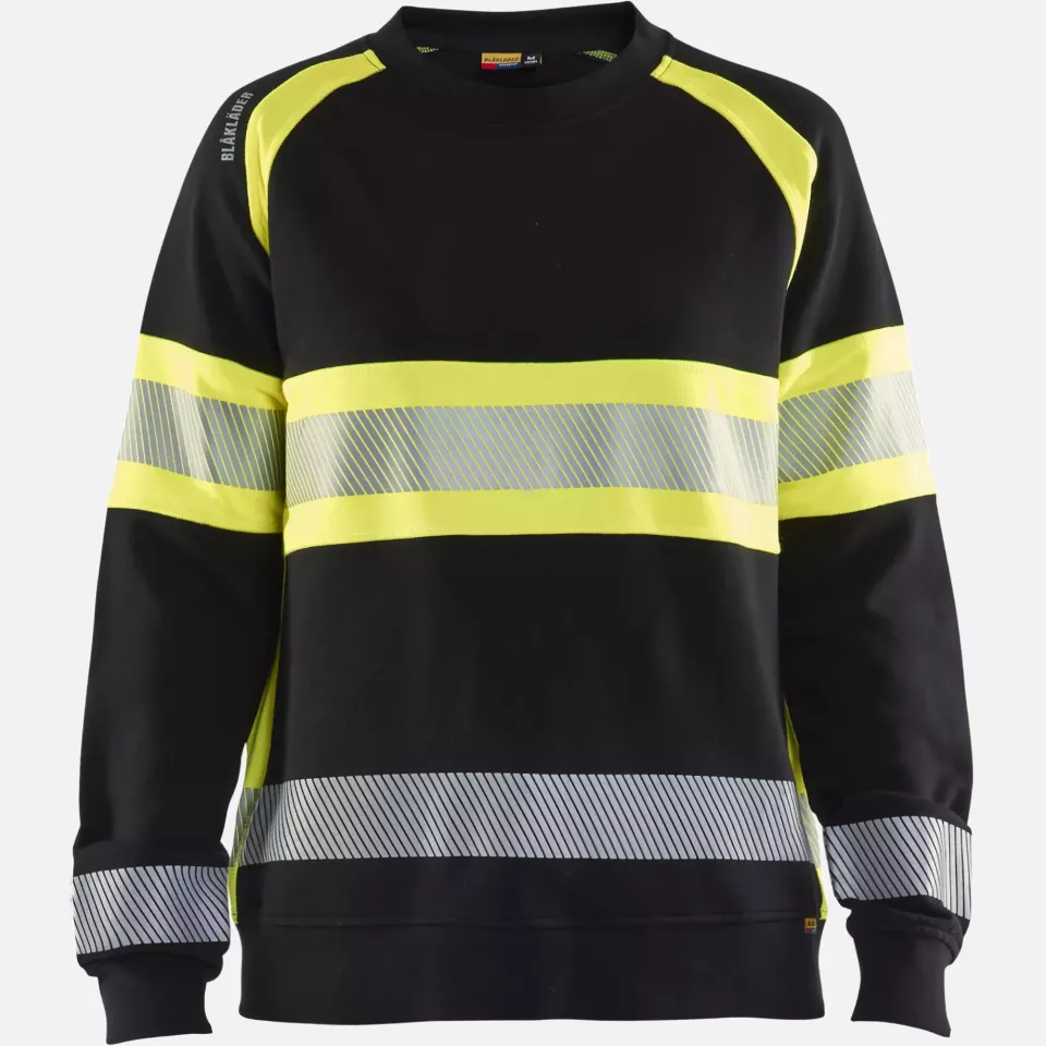 Blaklader 340911589933, High Vis Women's Sweatshirt, Black/Yellow, image 1, gallery thumbnail
