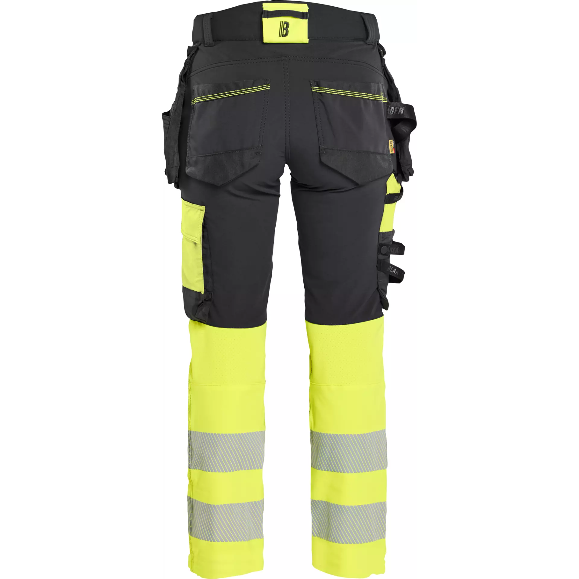 Blaklader 702516489933, High Vis Ladies 4-Way Stretch Trousers, Black/Yellow, image 4