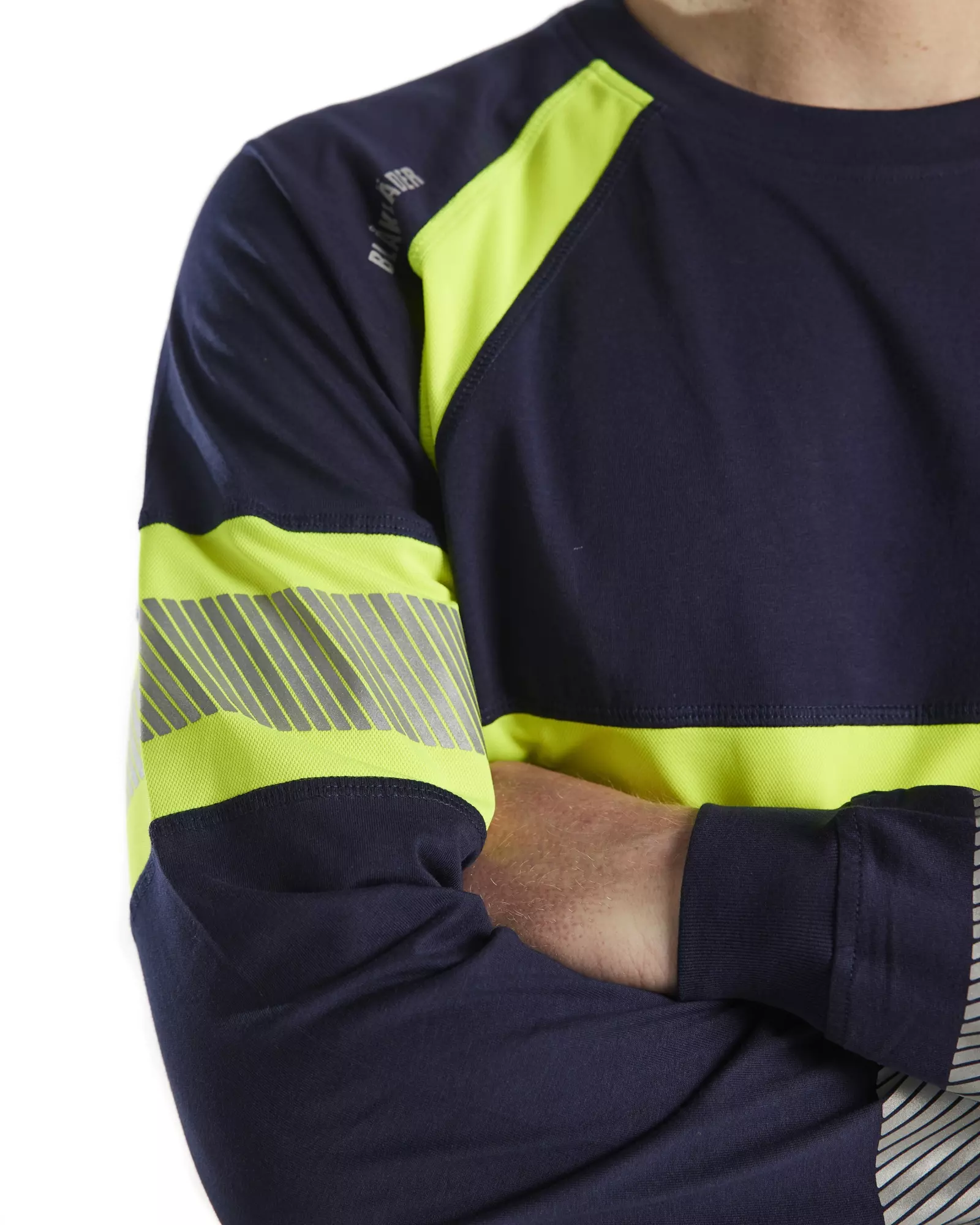 Blaklader 351010308833, High Vis Long Sleeve Shirt, Navy Blue/Yellow, image 6