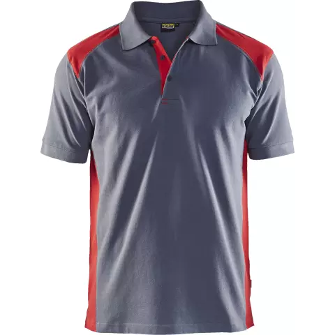 Blaklader Polo Shirt, Grey/Red