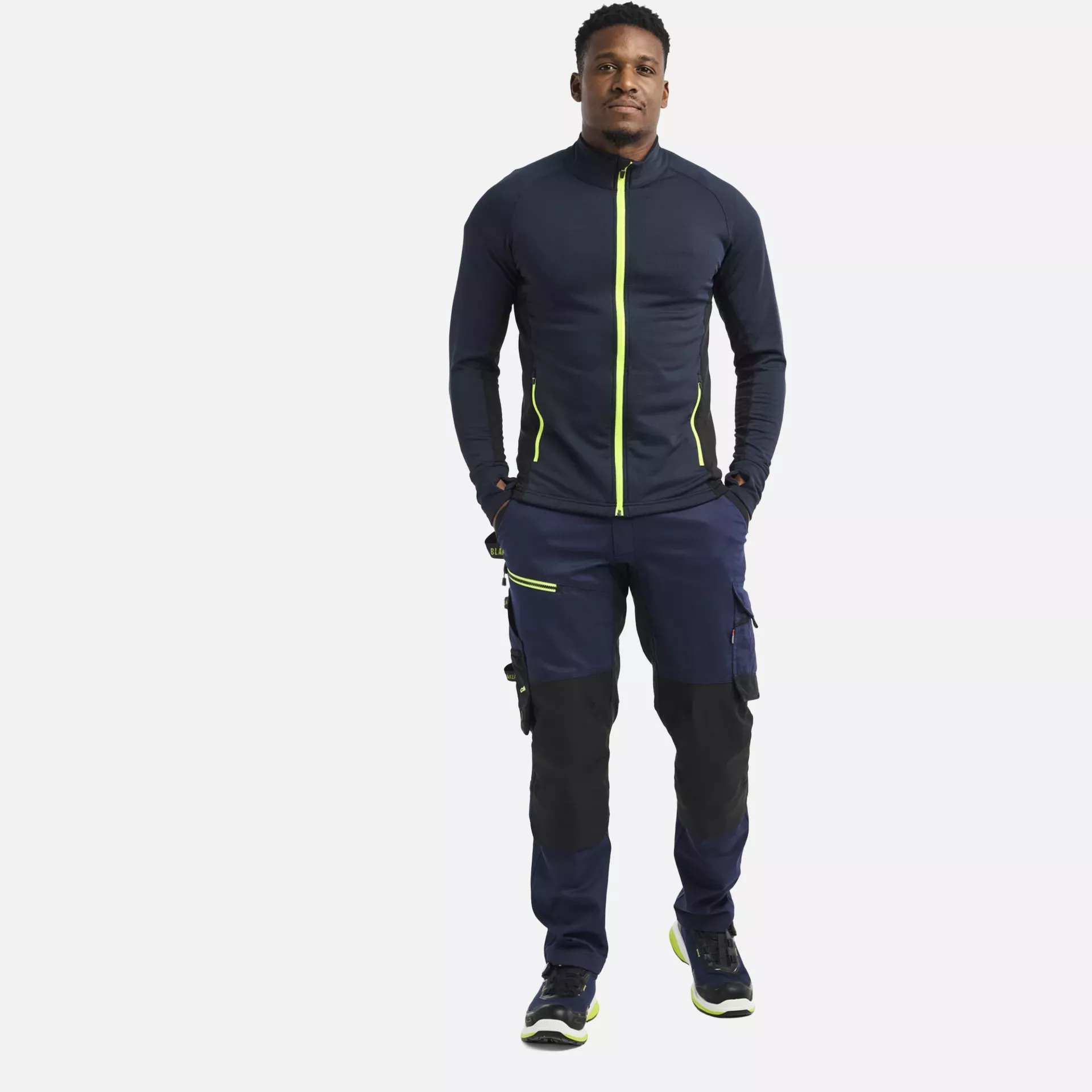 Blaklader 473525398633, STRIKER Fleece Jacket, Dark Navy/High Vis Yellow, image 5