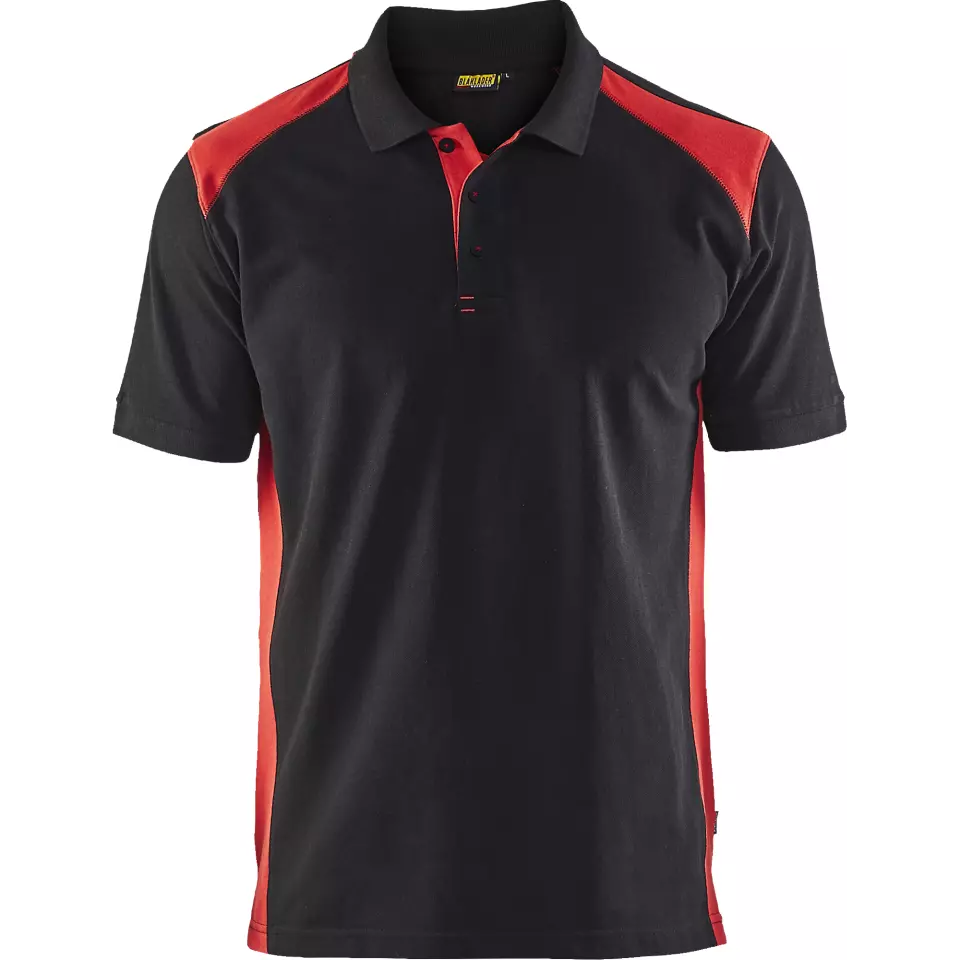 Blaklader 332410509956, Polo Shirt, Black/Red, image 1, gallery thumbnail