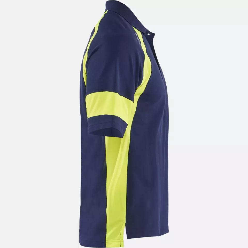 Blaklader 352810508933, High Vis Polo Shirt, Navy Blue/ Yellow, image 2, gallery thumbnail