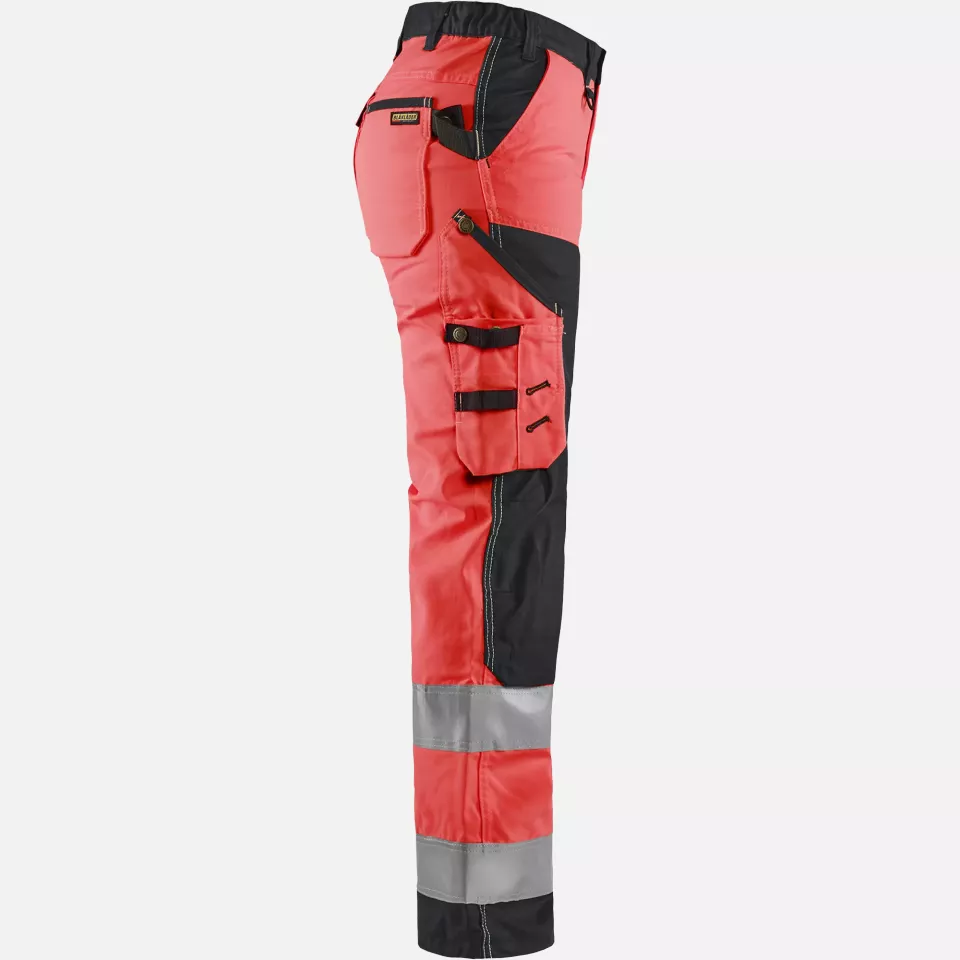 Blaklader 715518115599, High Vis Ladies Work Trousers, Red/Black, image 2, gallery thumbnail