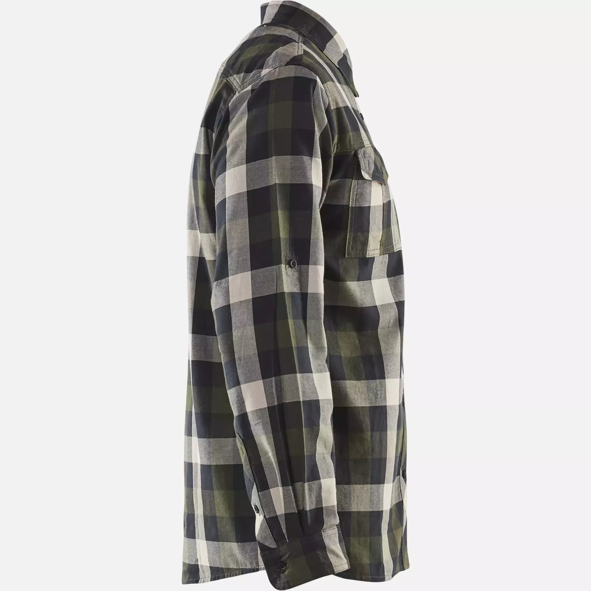Blaklader 329911524599, Flannel Shirt, Dark Olive Green/Black, image 2