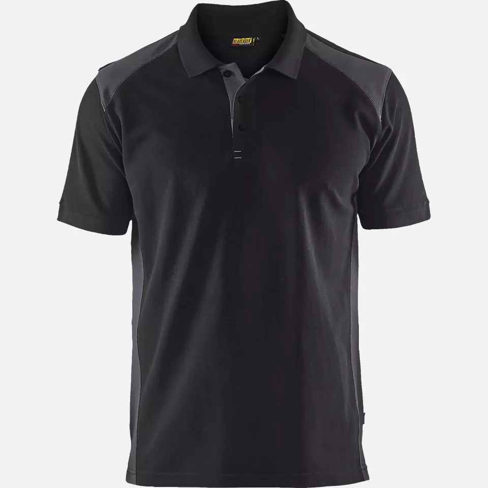 Blaklader 332410509996, Polo Shirt, Black/Medium Grey, image 1, gallery thumbnail