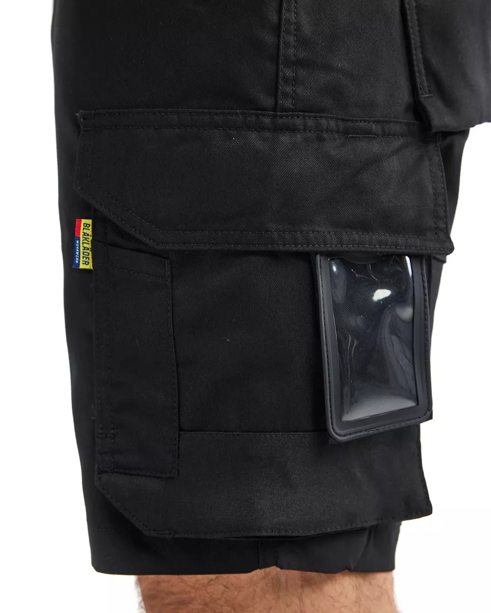 Blaklader 175318329900, Stretch Craftsman Shorts, Black, image 6, gallery thumbnail