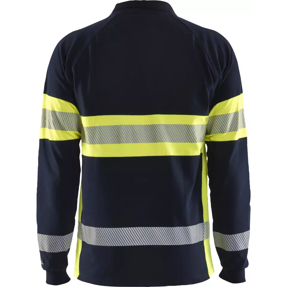 Blaklader 343817418933, Long Sleeve Polo Shirt Multinorm, Navy Blue/ Yellow, image 4, gallery thumbnail
