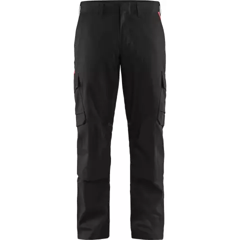 Blaklader Industry Stretch Work Trousers with Knee Pad Pockets, Black/Red