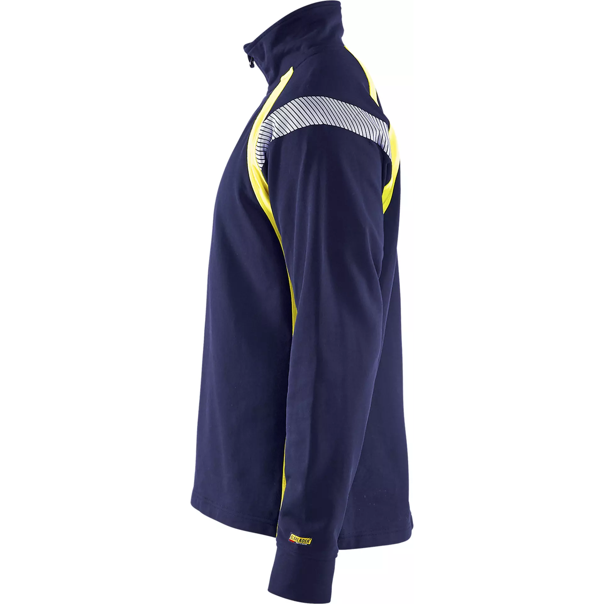 Blåkläder 343211588933, Half-Zip Sweatshirt, Navy Blue/ Yellow, image 3