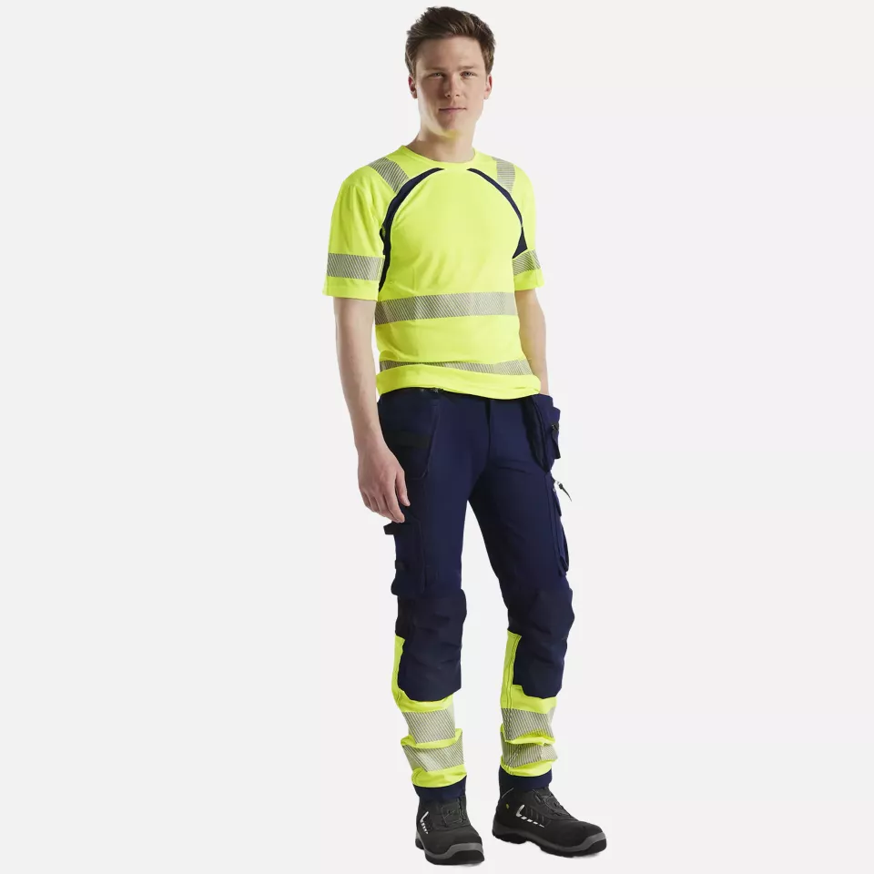 Blaklader 339710133389, High Vis UV Protection T-Shirt, Yellow/Navy Blue, image 5, gallery thumbnail